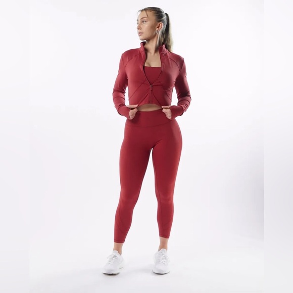 Alphalete Pulse Surge Leggings- Tartan Red - Picture 13 of 15